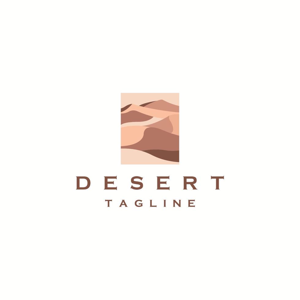 vector plano de plantilla de diseño de icono de logotipo de desierto