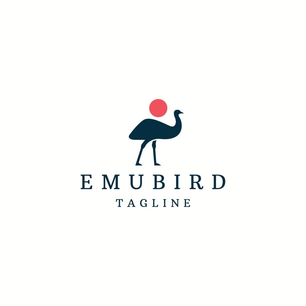 Emu Bird australia animal logo icon design template flat vector