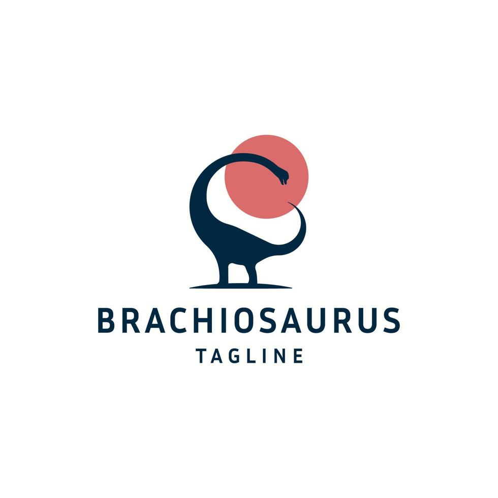 Brachiosaurus animal logo icono plantilla de diseño vector plano