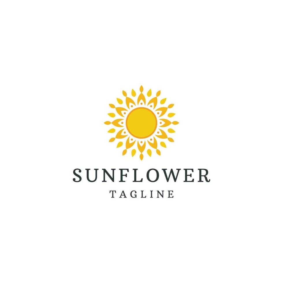 Sunflower logo icon design template flat vector