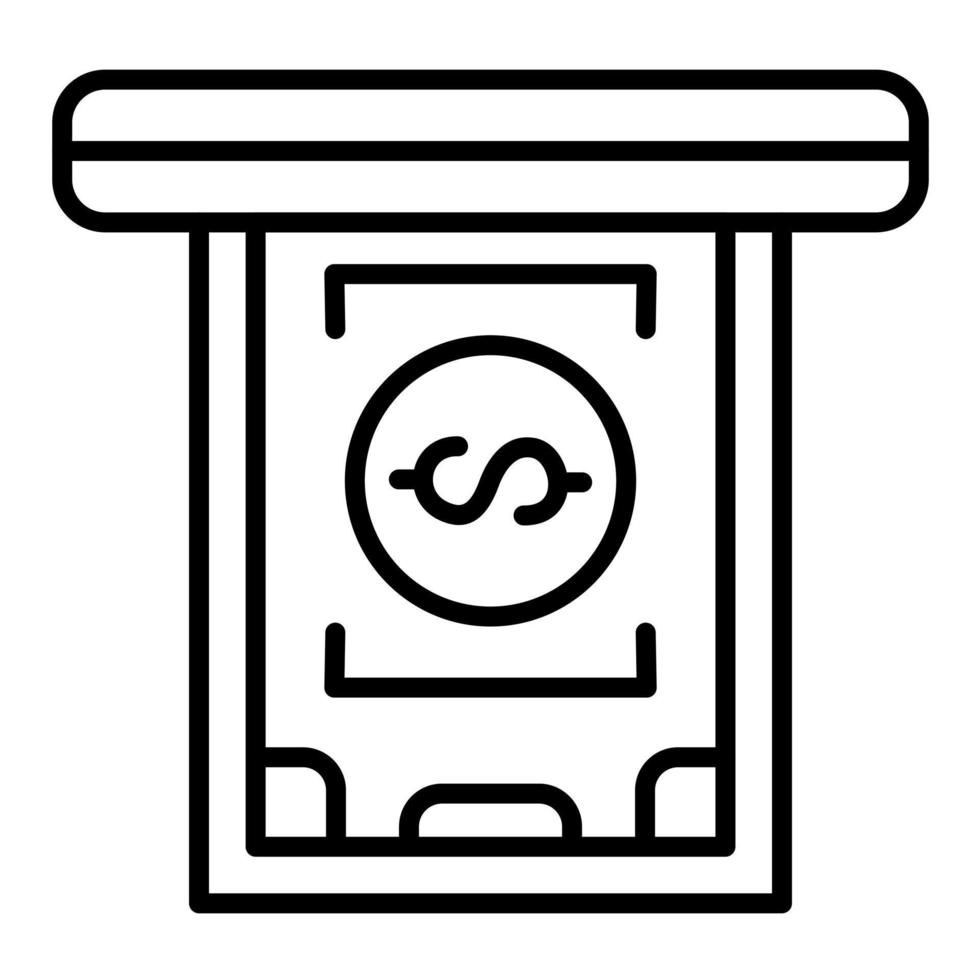 Cash Withdrawal Line Icon vector