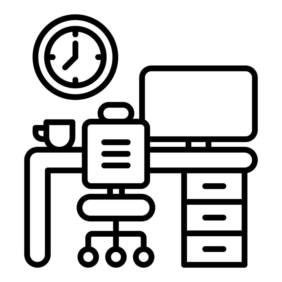 icono de línea de horas de trabajo vector