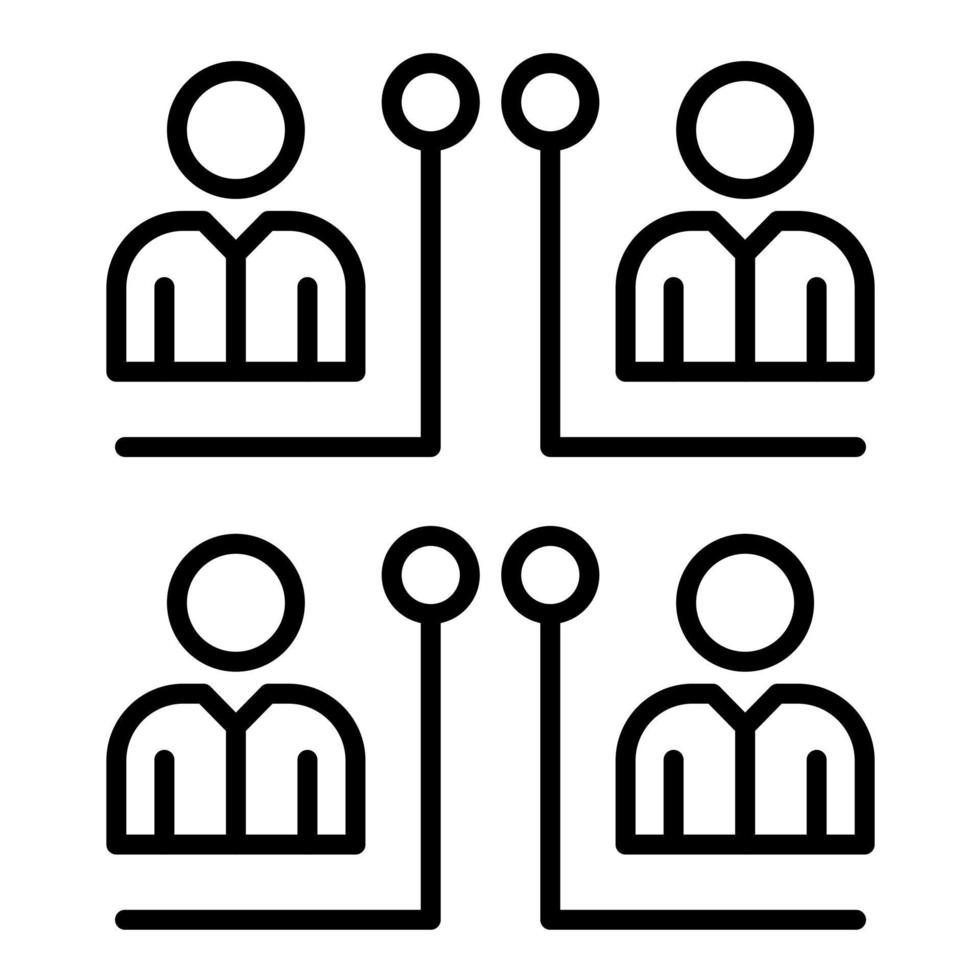 Team Network Line Icon vector