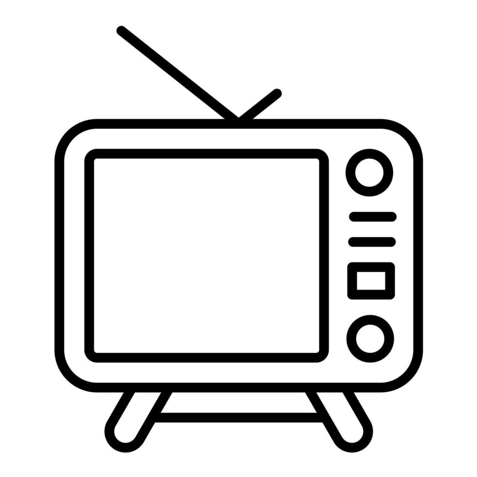 icono de línea de televisión vector