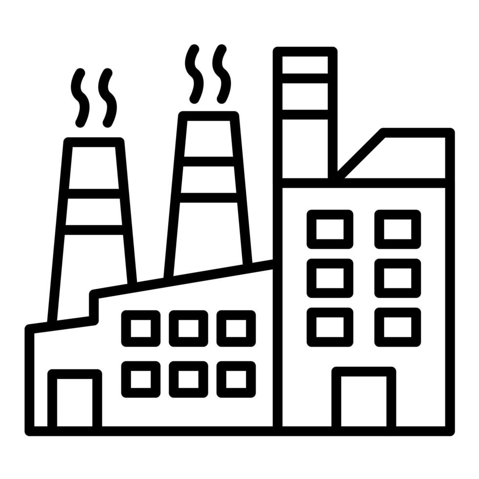 Factory Pollution Line Icon vector