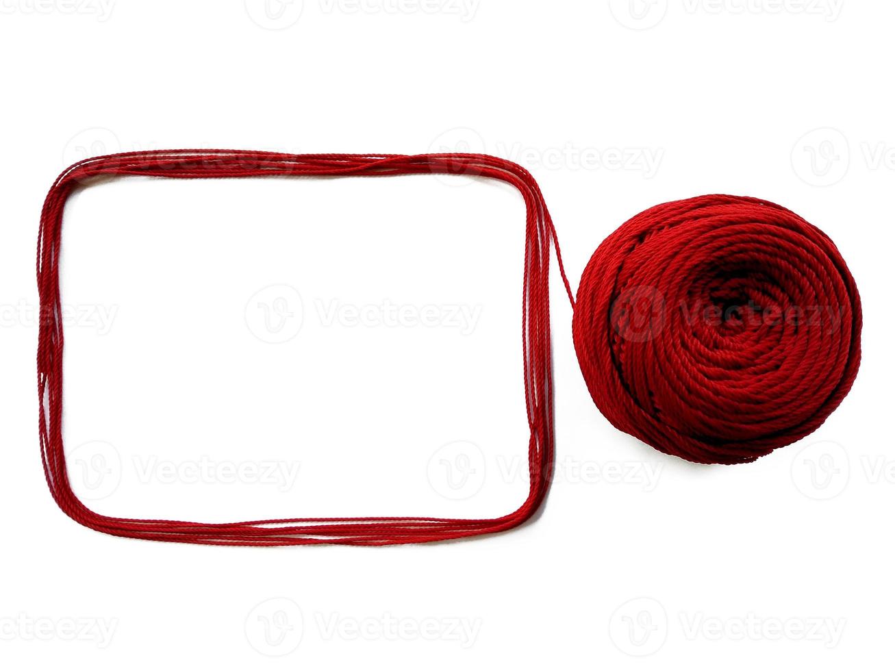 Wool yarn isolated on white background photo