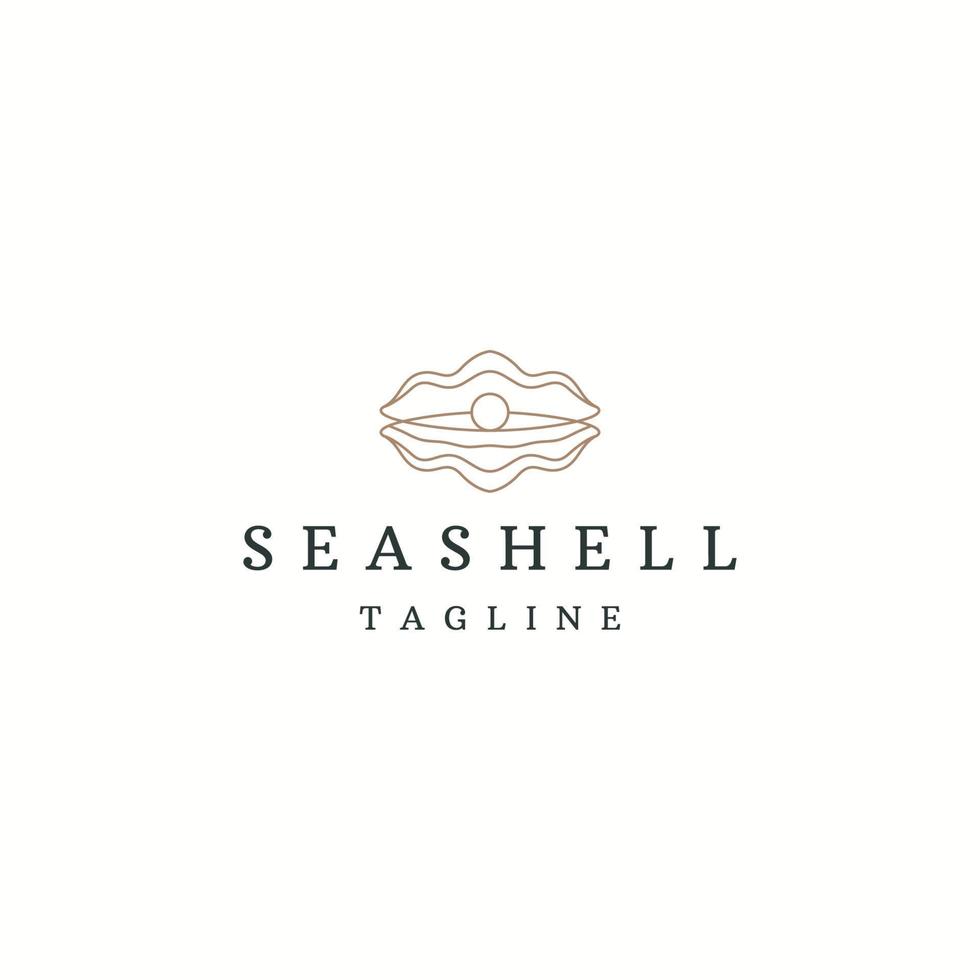 Luxurious seashell with line style logo icon design template flat vector