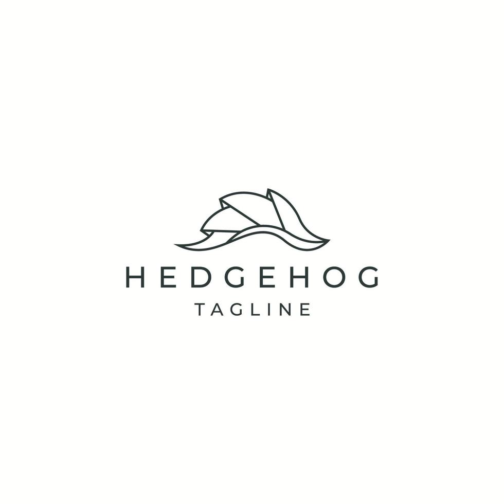 hedgehog animal with line style logo icon design template flat vector