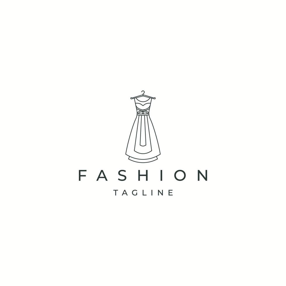 Female fashion dress logo icon design template flat vector