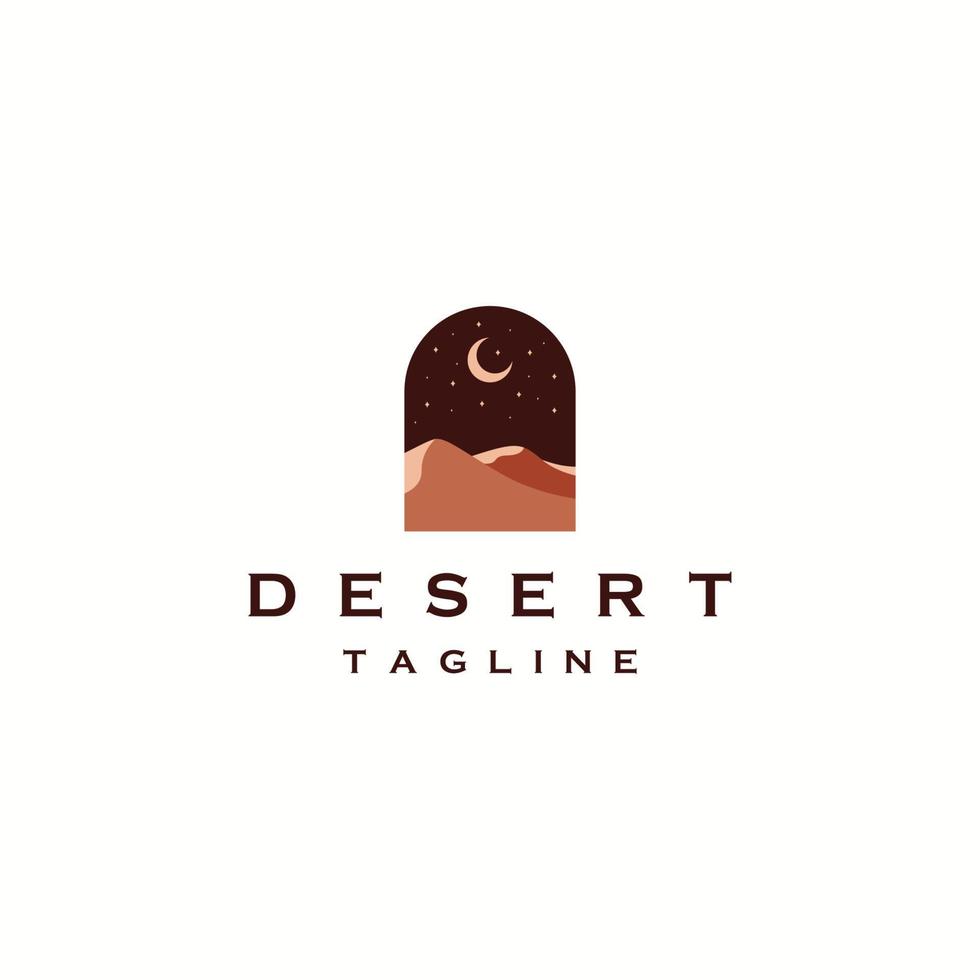 vector plano de plantilla de diseño de icono de logotipo de desierto