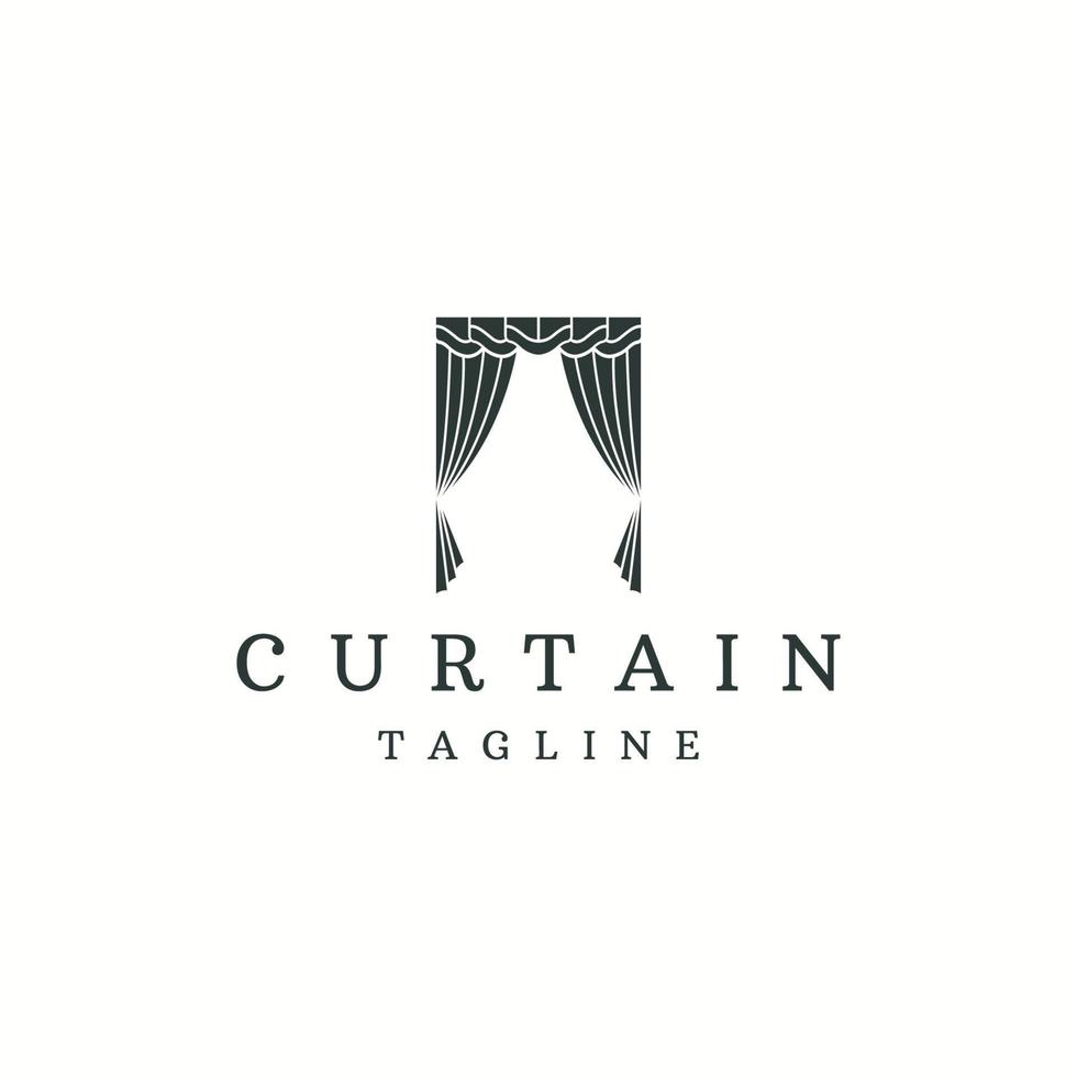 Curtain logo icon design template flat vector