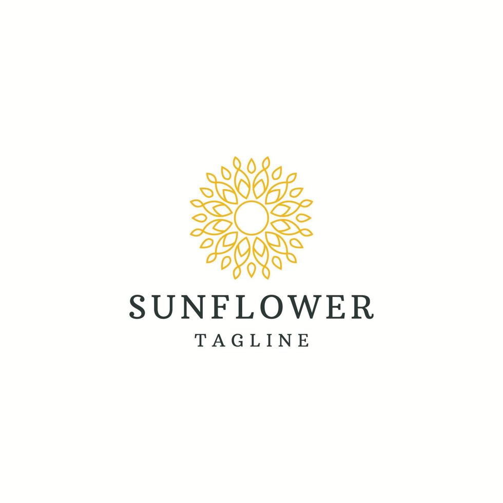 Sunflower logo icon design template flat vector