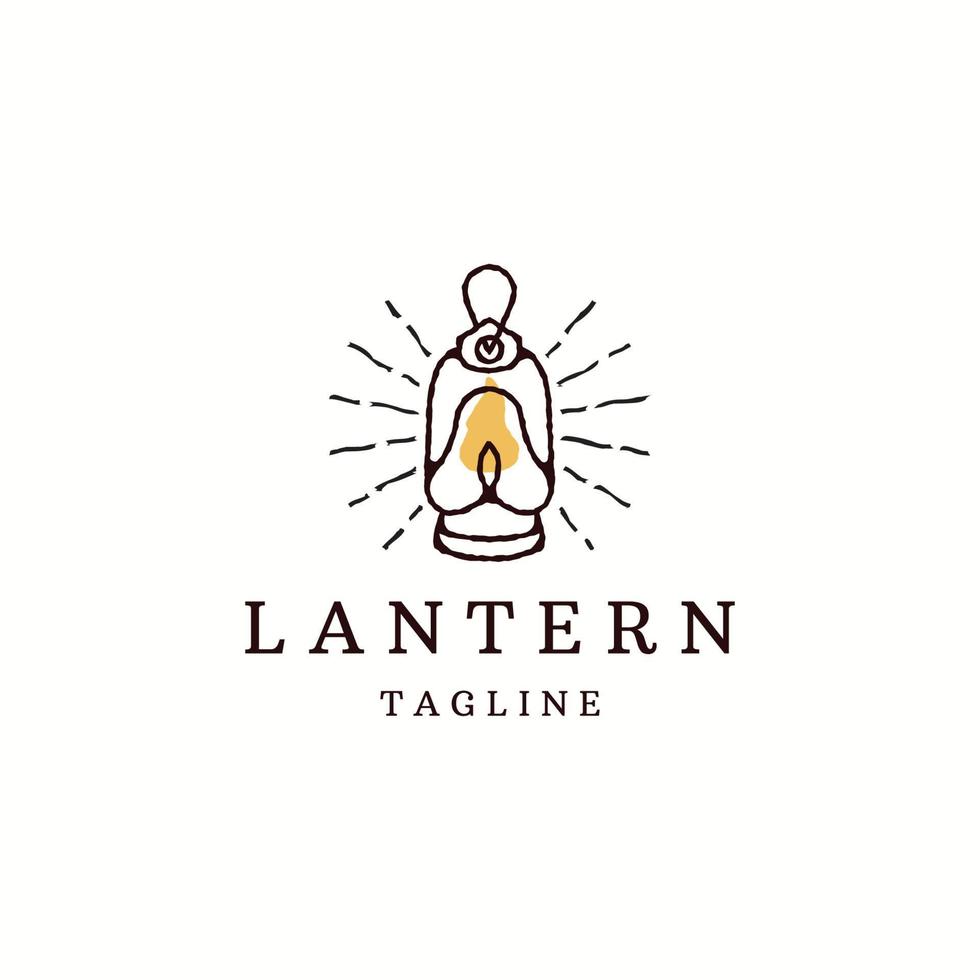 Lantern logo icon design template flat vector