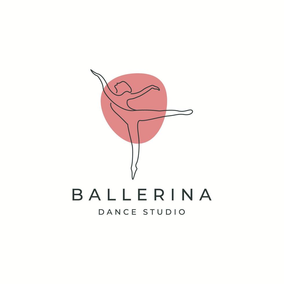 Ballerina dance woman logo icon design template flat vector