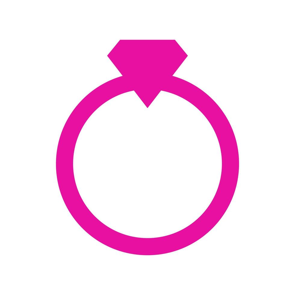 anillo de diamantes ilustrado sobre un fondo blanco vector