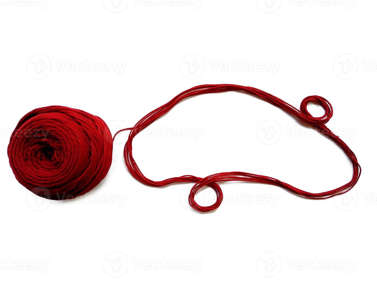 Wool yarn isolated on white background photo