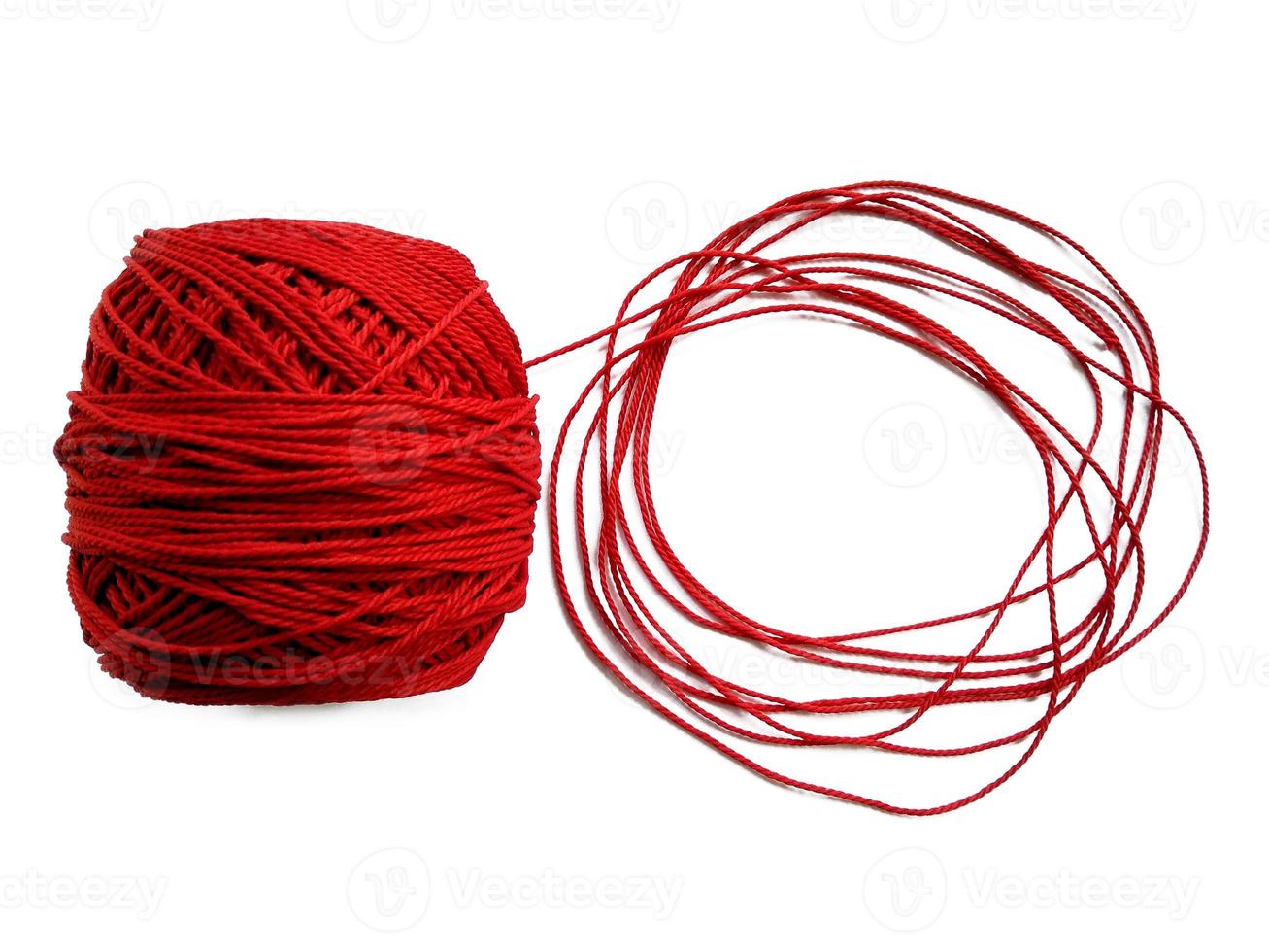 Knitting yarn circle shaped isolated on white background photo