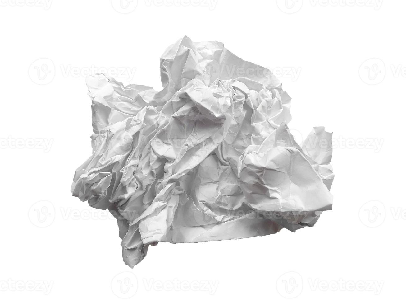 Crumpled paper ball isolated on white background photo