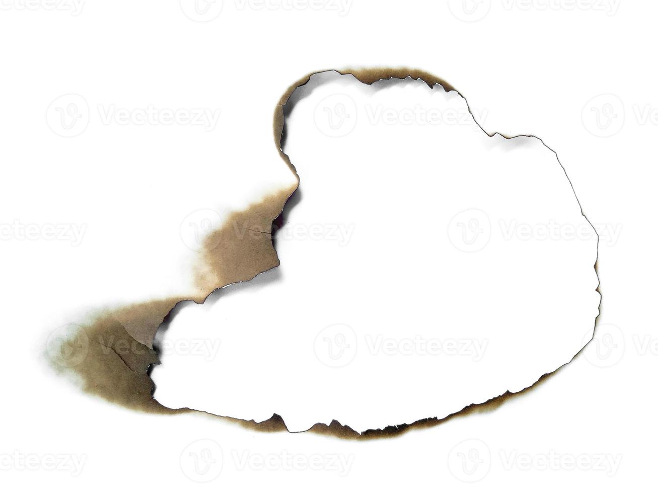 Paper burns on white backgrounds photo
