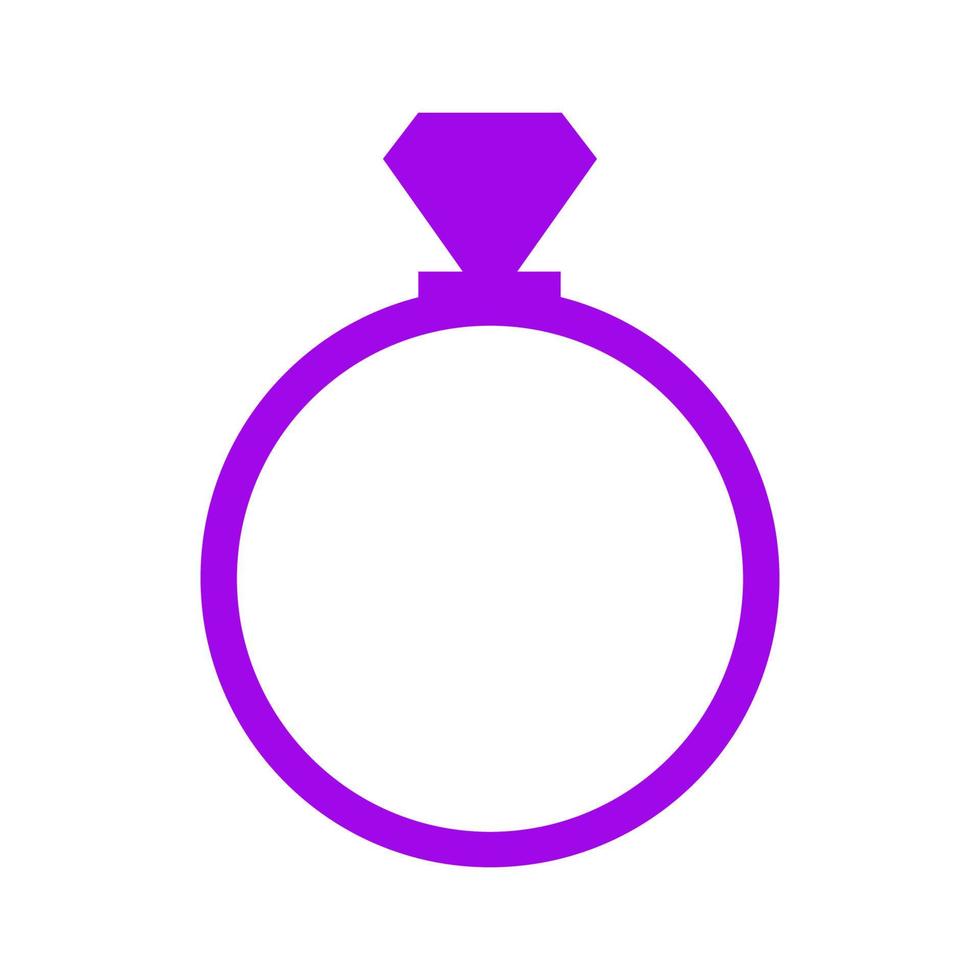 anillo de diamantes ilustrado sobre un fondo blanco vector