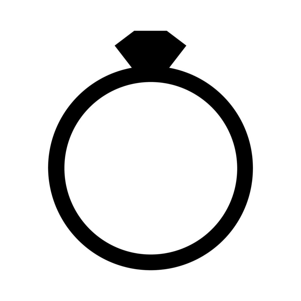 anillo de diamantes ilustrado sobre un fondo blanco vector