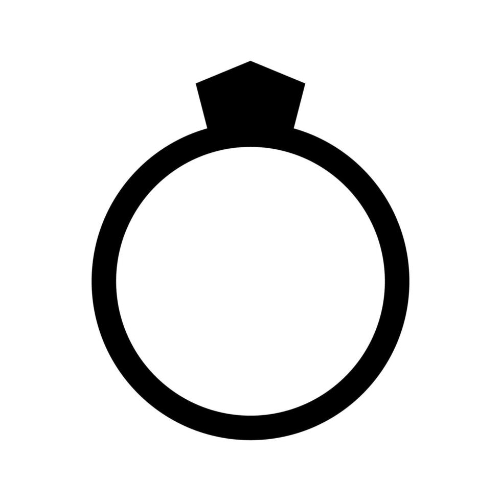 anillo de diamantes ilustrado sobre un fondo blanco vector