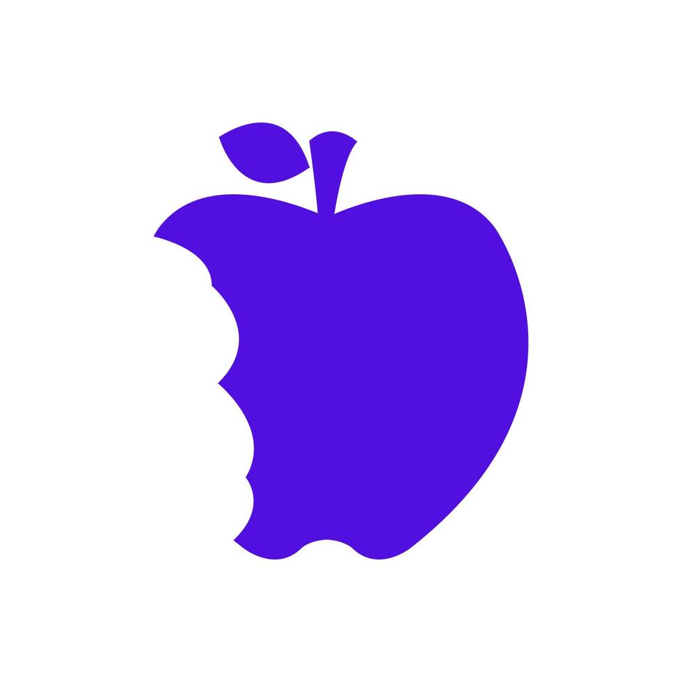 manzana mordida ilustrada en un fondo blanco vector