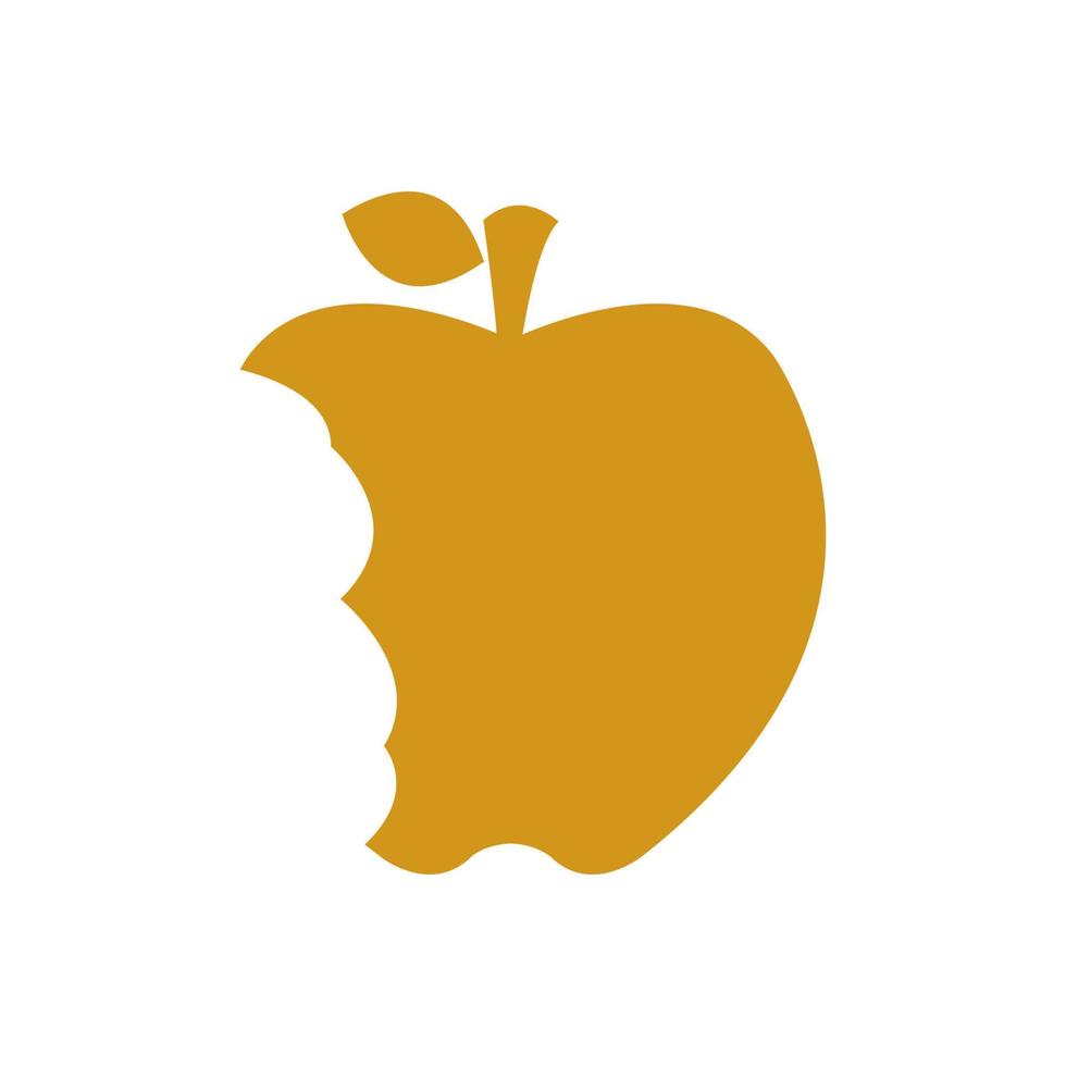 Apple bitten illustrated on a white background vector