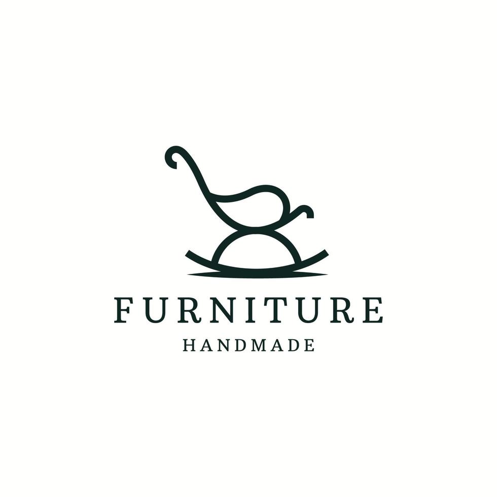 mecedora muebles logo icono plantilla de diseño vector plano