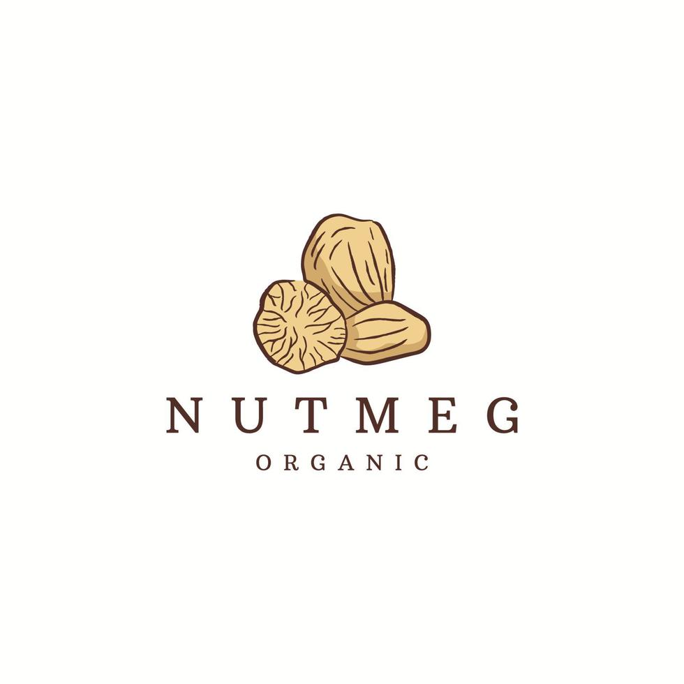 Nutmeg logo icon design template flat vector