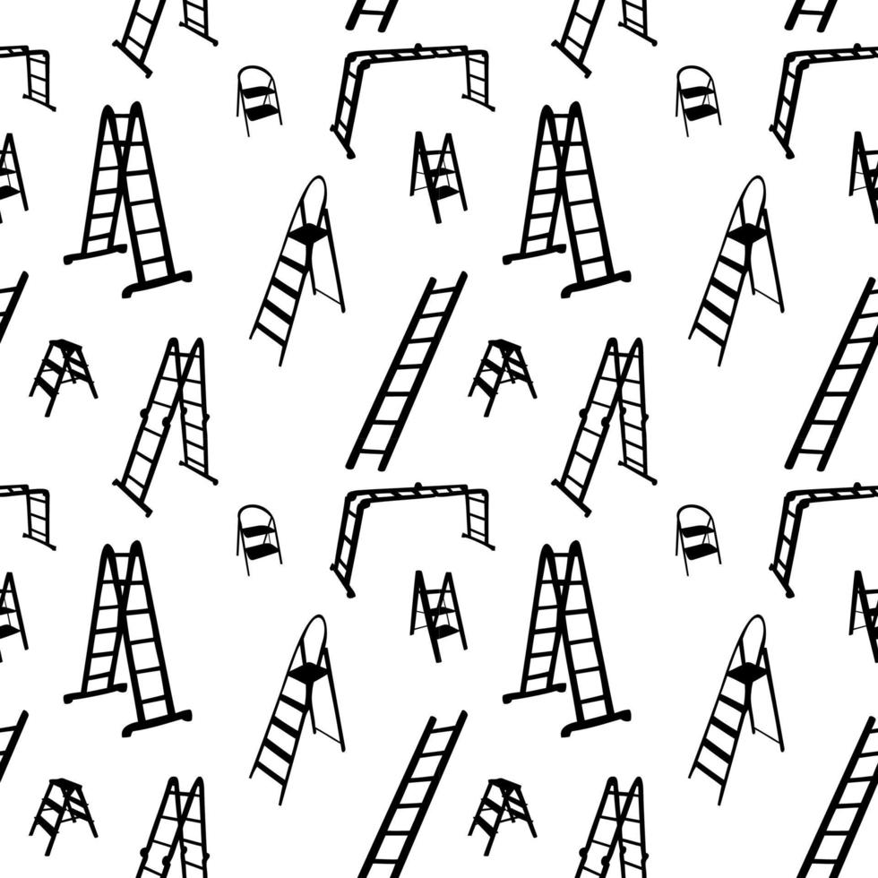 Seamless pattern of ladder silhouette. vector illustration.