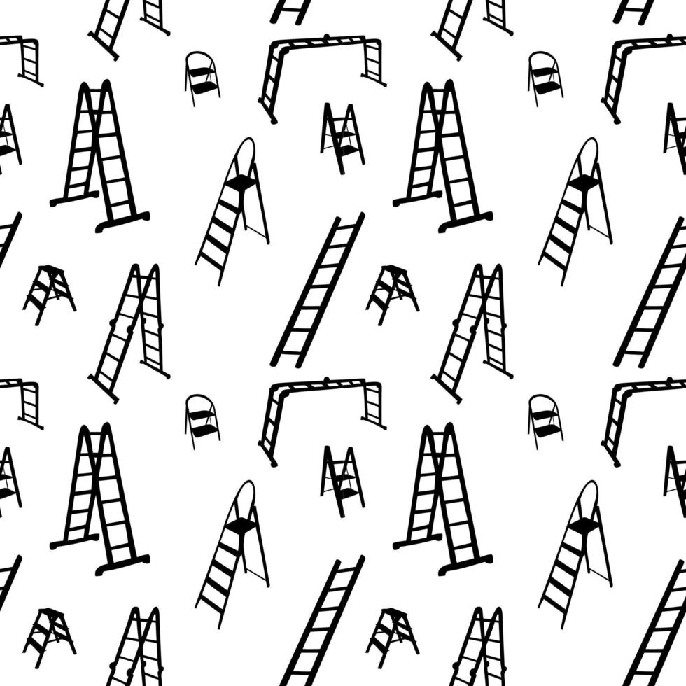 Seamless pattern of ladder silhouette. vector illustration.