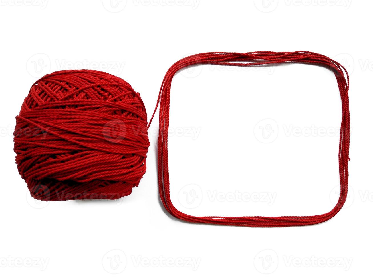 Knitting yarn Square shaped isolated on white background photo