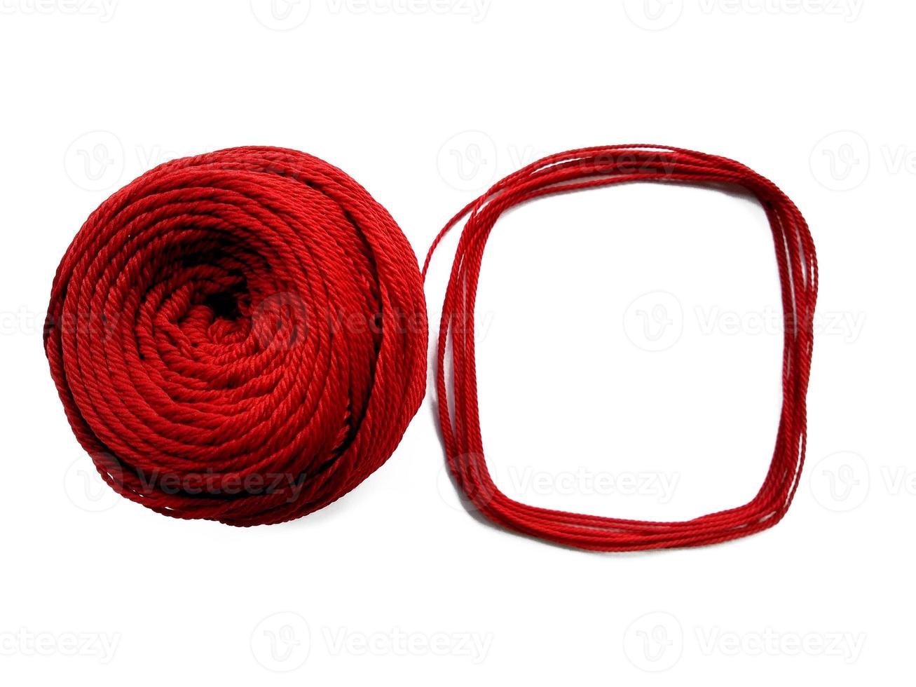 Knitting yarn Square shaped isolated on white background photo