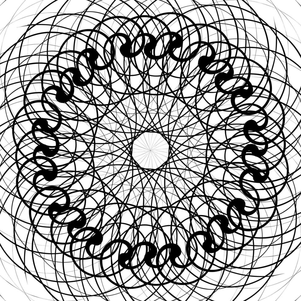 Black and White Abstract Psychedelic Art Background. Vector Illustration.