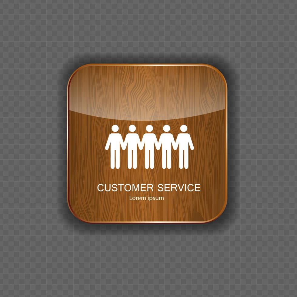 Customer service wood application icons vector
