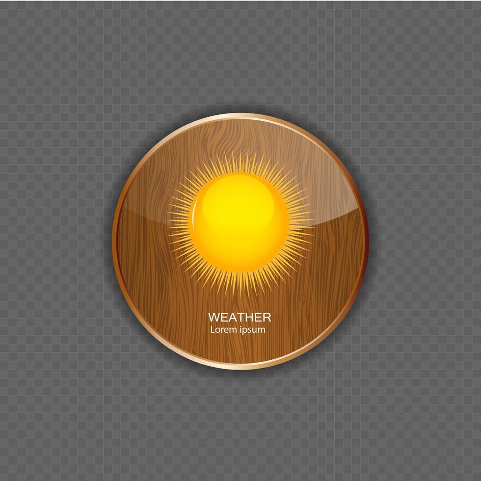 Weather wood application icons vector