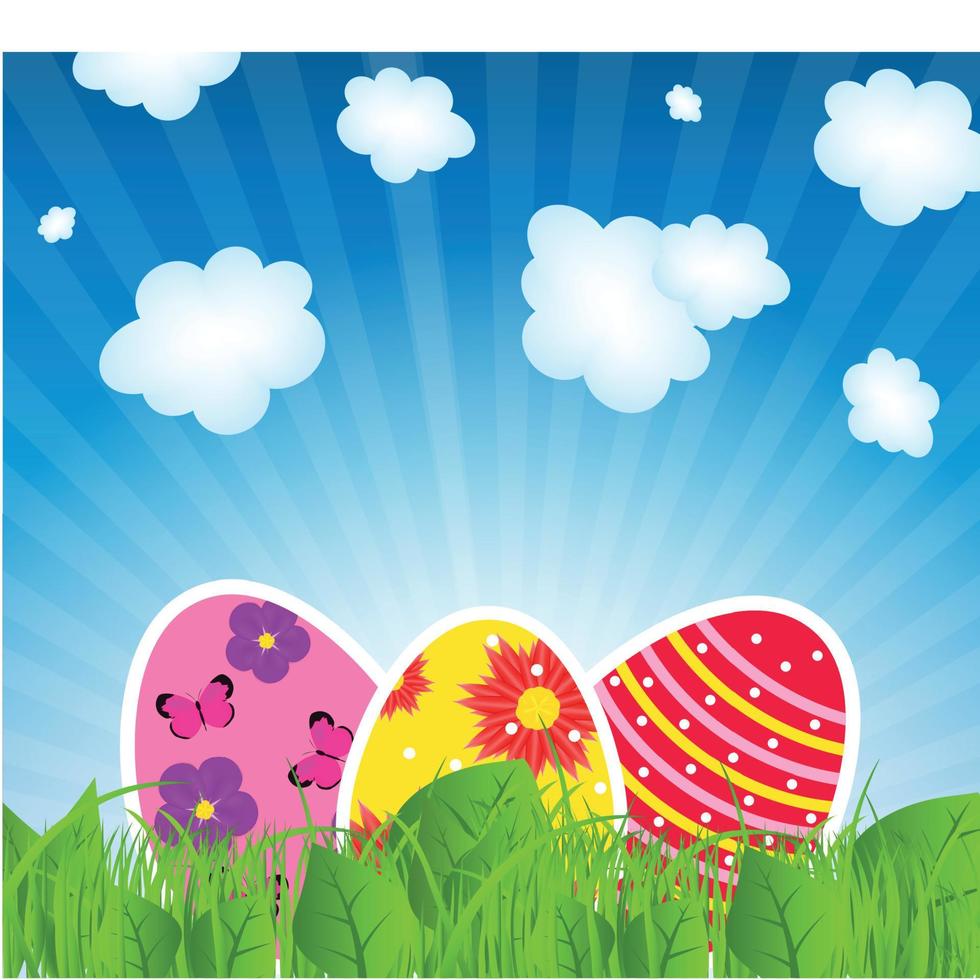 Vector illustration background with easter eggs