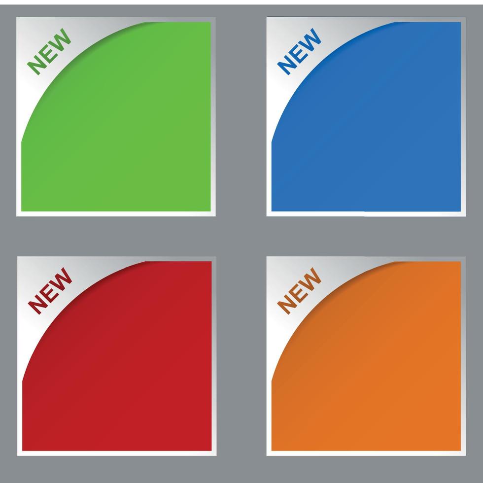 New labels. Vector illustration set.