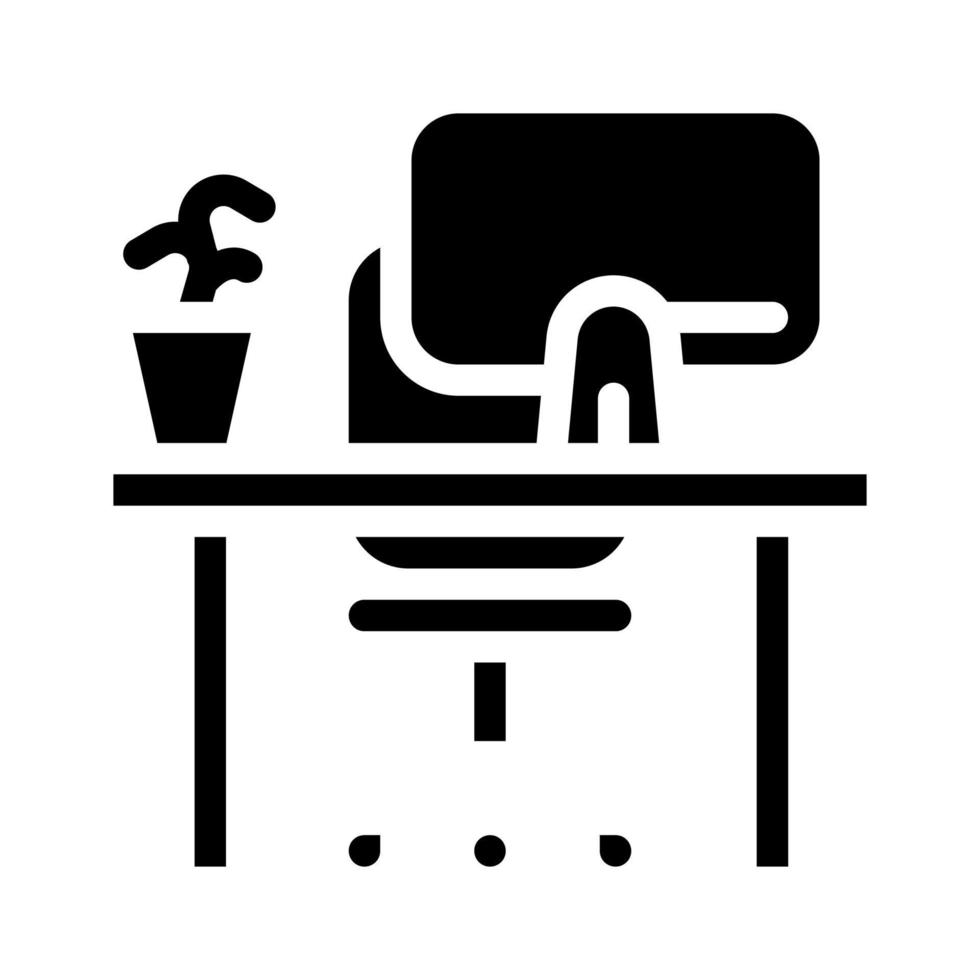 lugar de trabajo vacío glifo icono vector ilustración signo