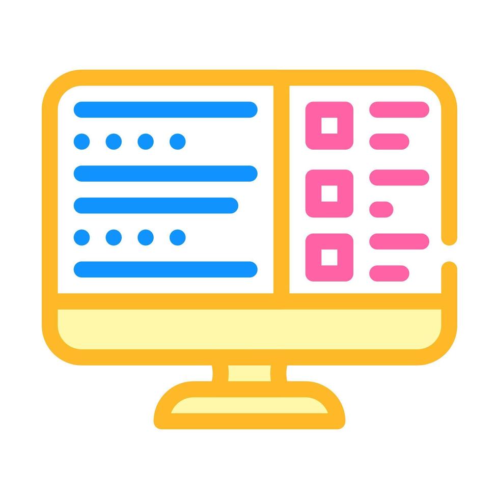 test online color icon vector illustration