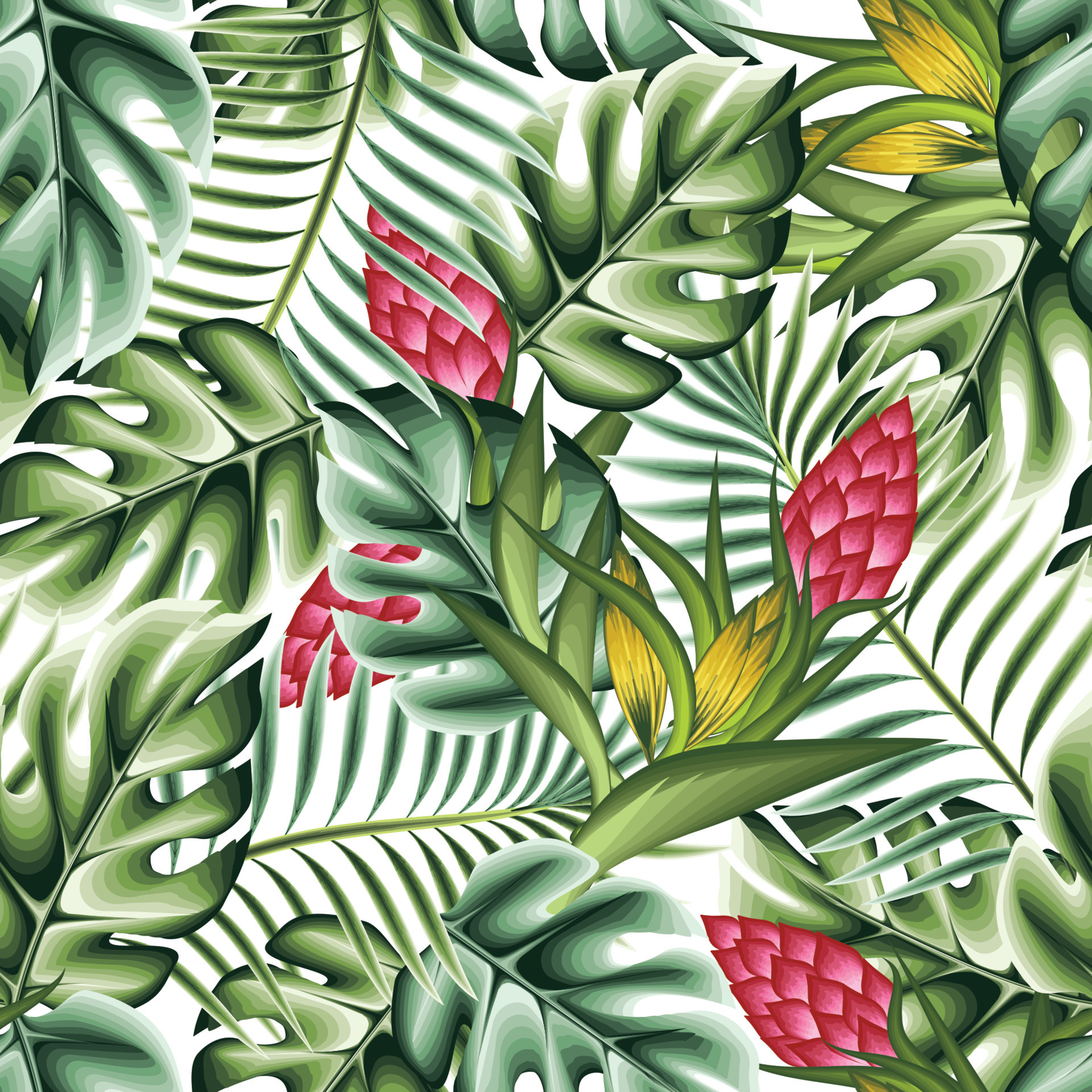 beautiful Tropical seamless pattern with green palm leaves and monstera plants leaves on white background. floral background. tropical wallpaper. flower pattern. nature decorative 8284394 Vector Art at Vecteezy beautiful Tropical seamless pattern with green palm leaves and monstera plants leaves on white background. floral background. tropical wallpaper. flower pattern. nature decorative 8284394 Vector Art at Vecteezy