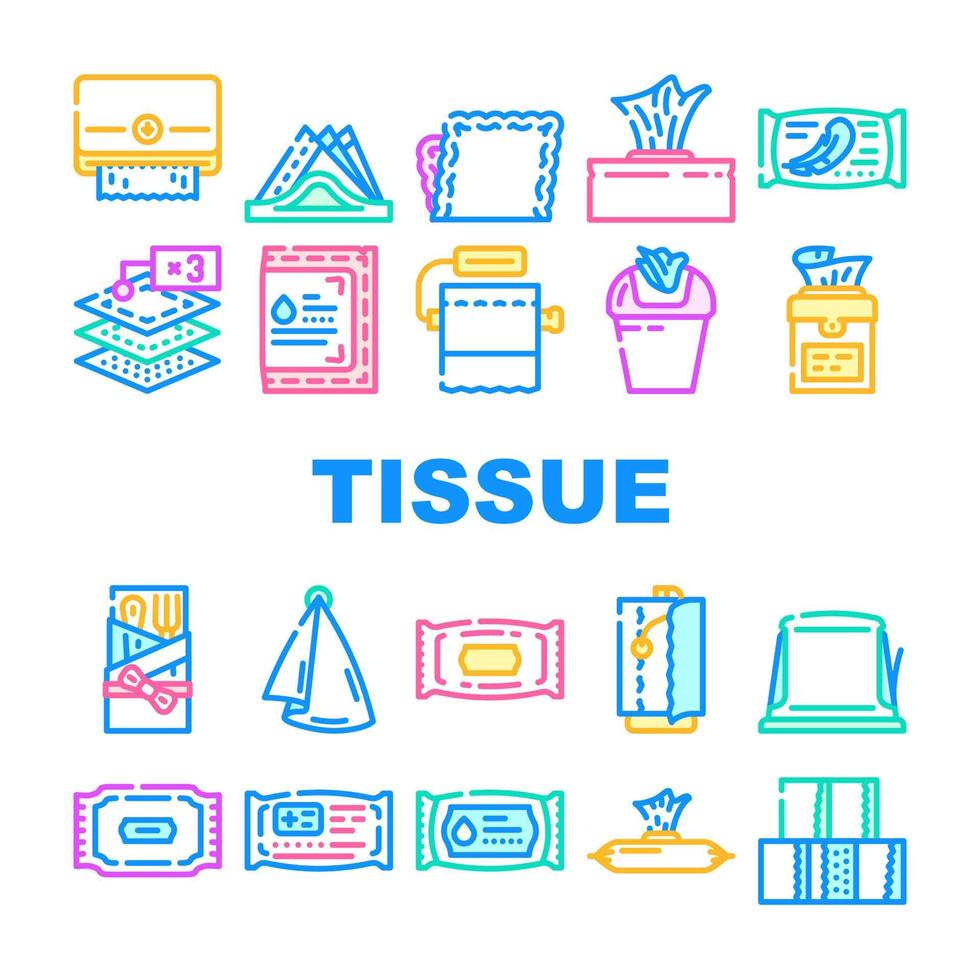 Tissue Paper And Napkin Package Icons Set Vector