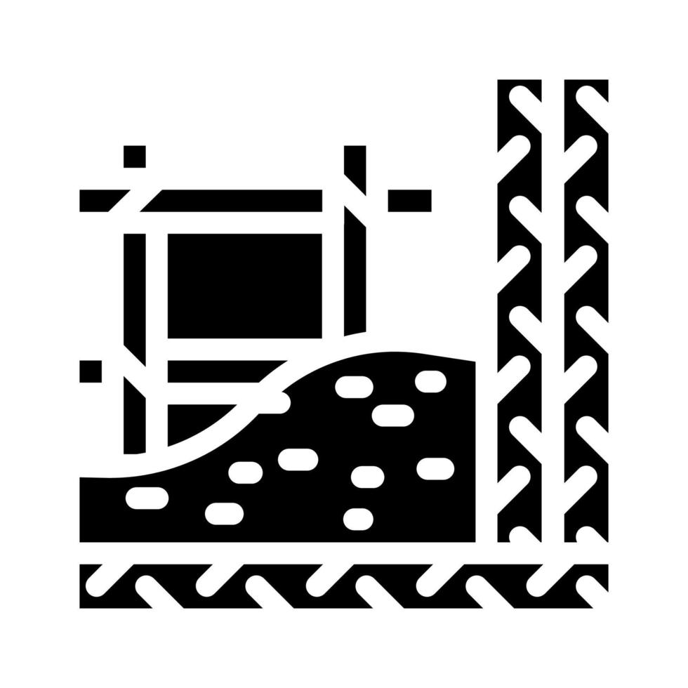 ilustración de vector de icono de glifo de material de construcción de armadura