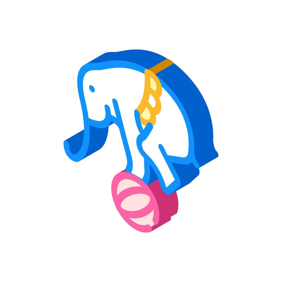 elephant balancing on ball isometric icon vector illustration