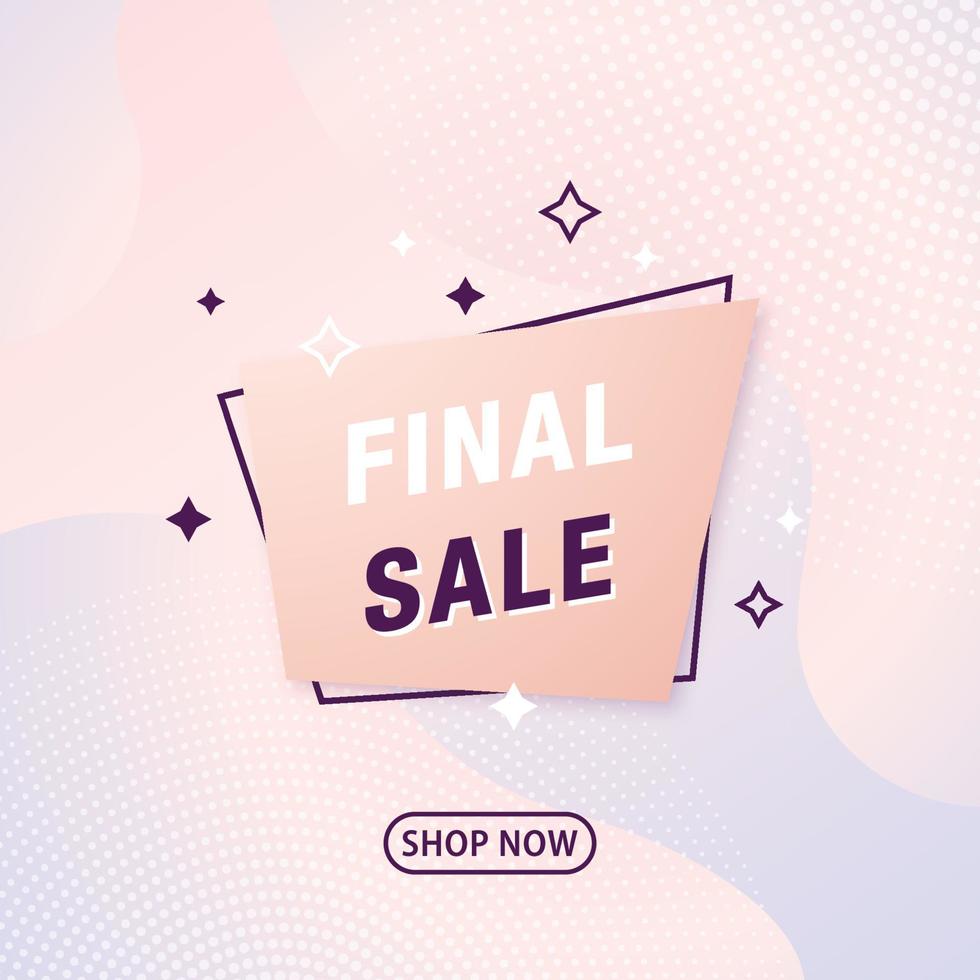 Abstract geometric vector banner. Final sale modern label.