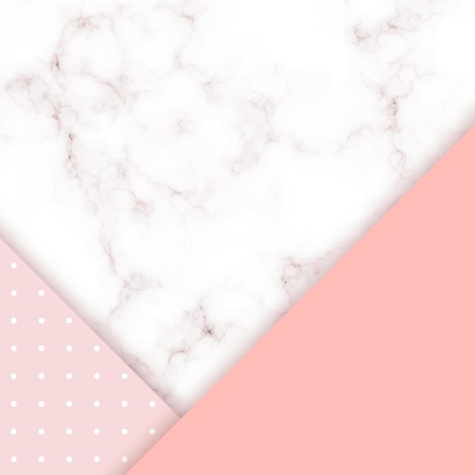 Pink marble card design. vector