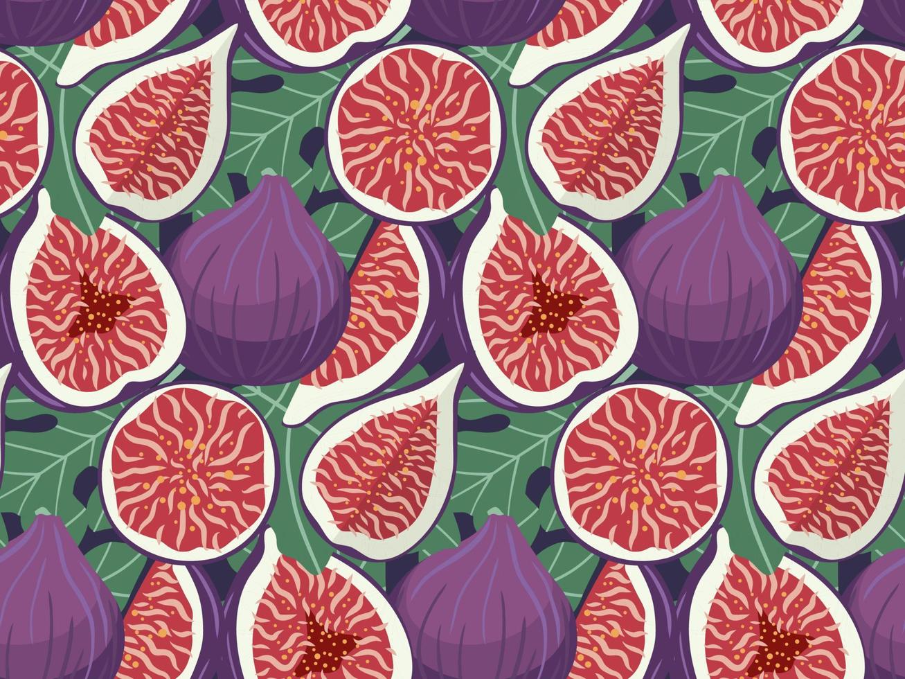 Hand drawn figs fruit seamless pattern. Doodle wallpaper vector. vector
