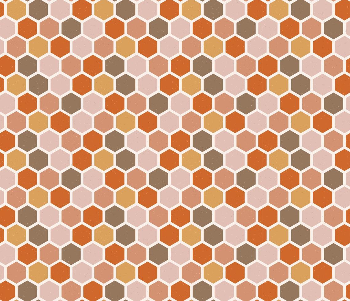 Hexagon seamless pattern, retro style. Vector wallpaper. Good for print.