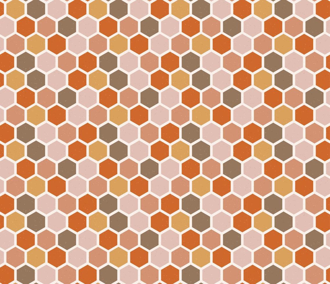 Hexagon seamless pattern, retro style. Vector wallpaper. Good for print.